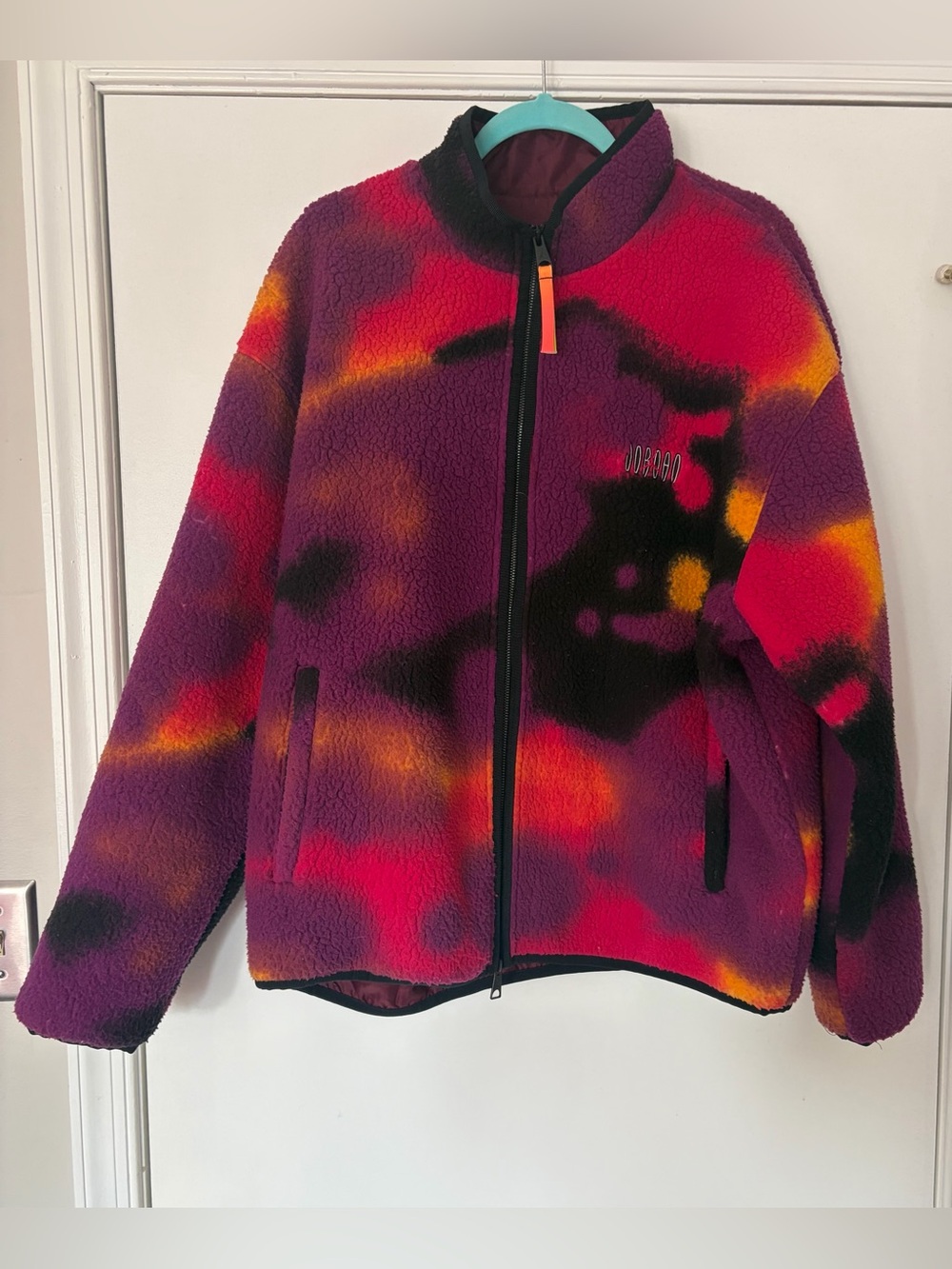Men’s Jordan Flight MVP Full Zip Fleece Jacket - Purple Red Orange